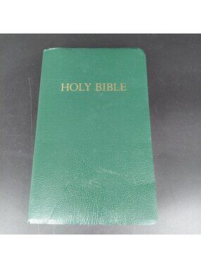 Holy Bible King James Version KJV Green Faux Leather Red Letter Hendrickson